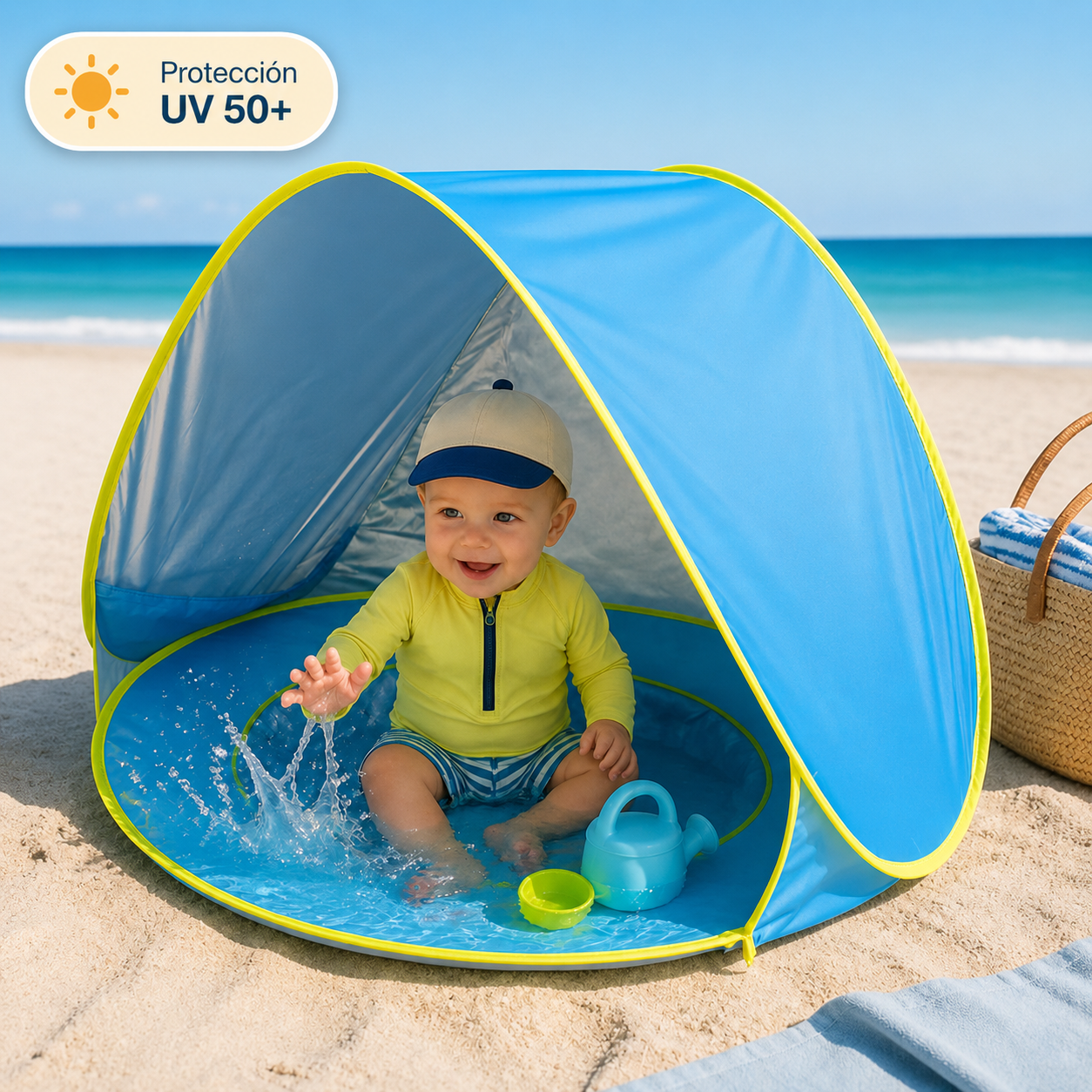 ☀️ Tienda Pop-Up Bebé con Piscina