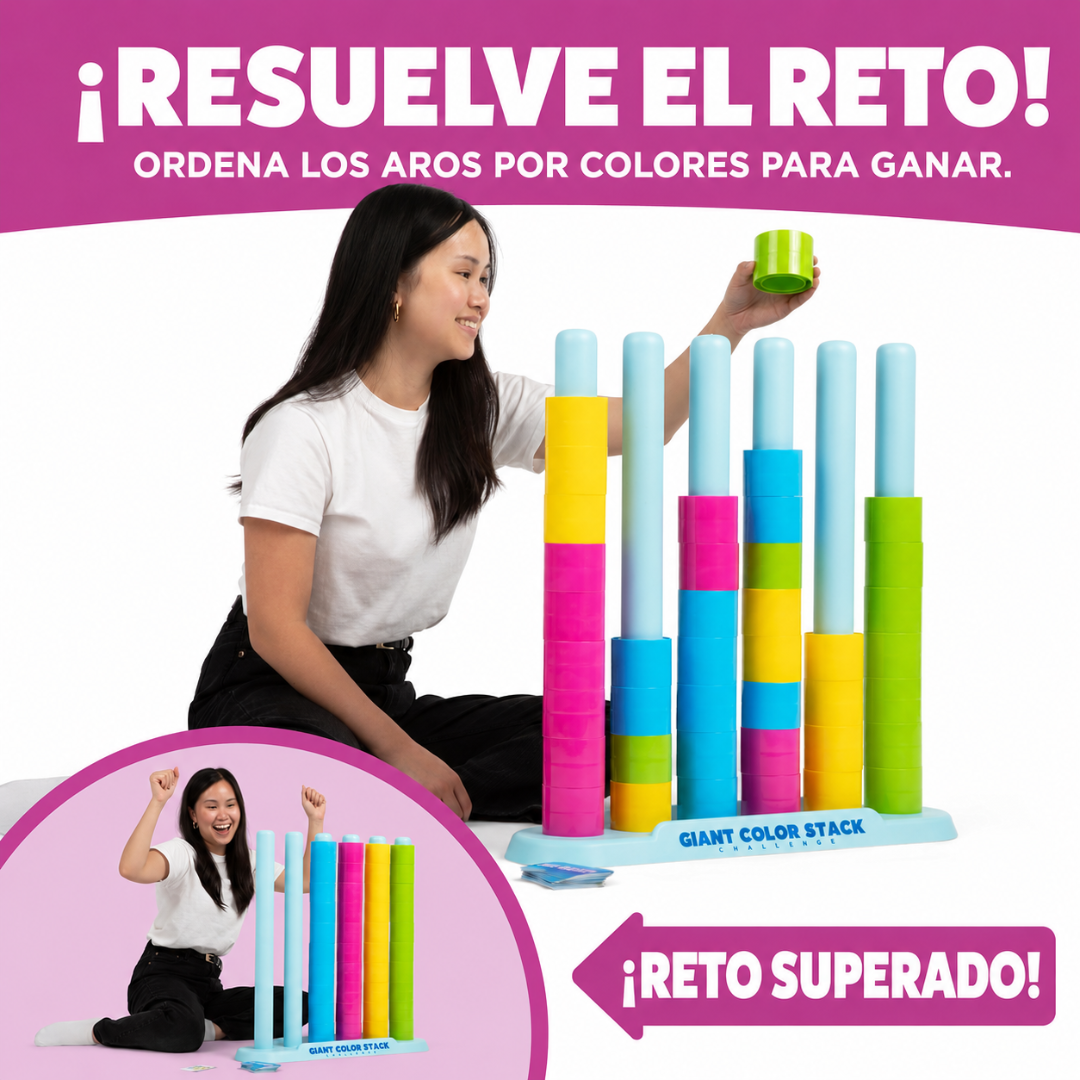 🌈 Torre de Colores Gigante – Juego Familiar con 50 Retos 🧩