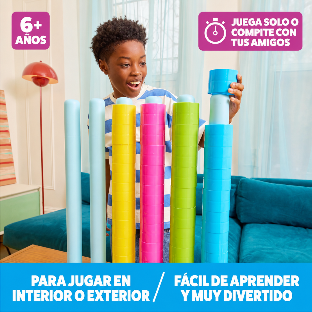 🌈 Torre de Colores Gigante – Juego Familiar con 50 Retos 🧩