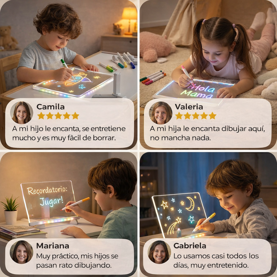 Pizarra LED Educativa para Niños – Dibujar, Escribir y Aprender de Forma Divertida