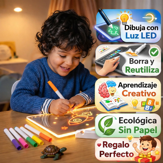 Pizarra LED Educativa para Niños – Dibujar, Escribir y Aprender de Forma Divertida