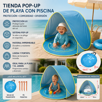 ☀️ Tienda Pop-Up Bebé con Piscina