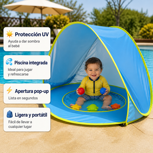 ☀️ Tienda Pop-Up Bebé con Piscina